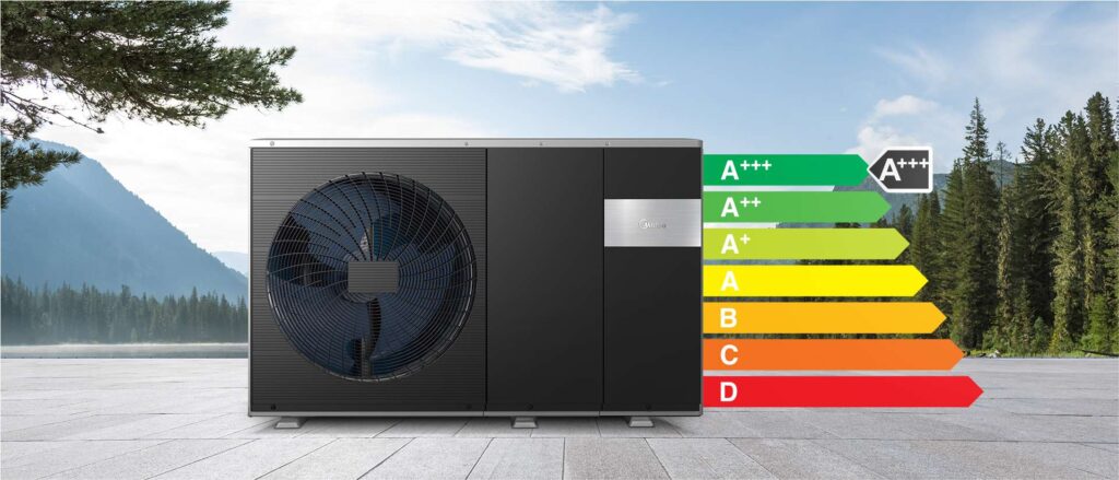 Highly efficient midea r290 air source heat pump, perfect for your derby home upgrade